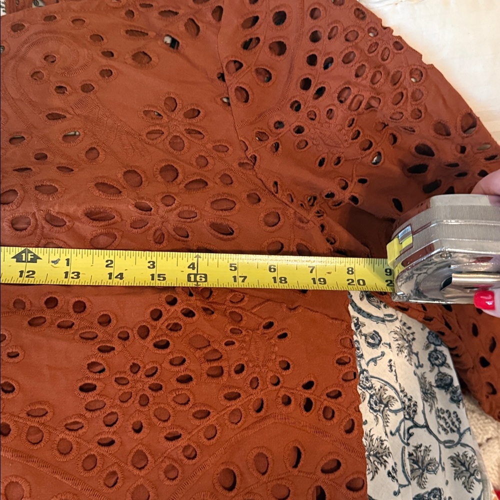 H&M Brown Long Sleeve Eyelet Dress - Picture 10 of 10